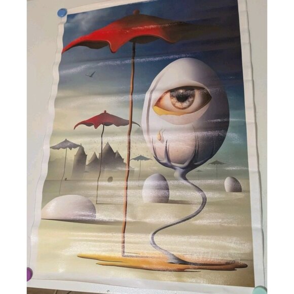 Salvador Dali Poster Surrealism Art Hanging Vinyl?Canvas 24.5" x 17" - Picture 2 of 6